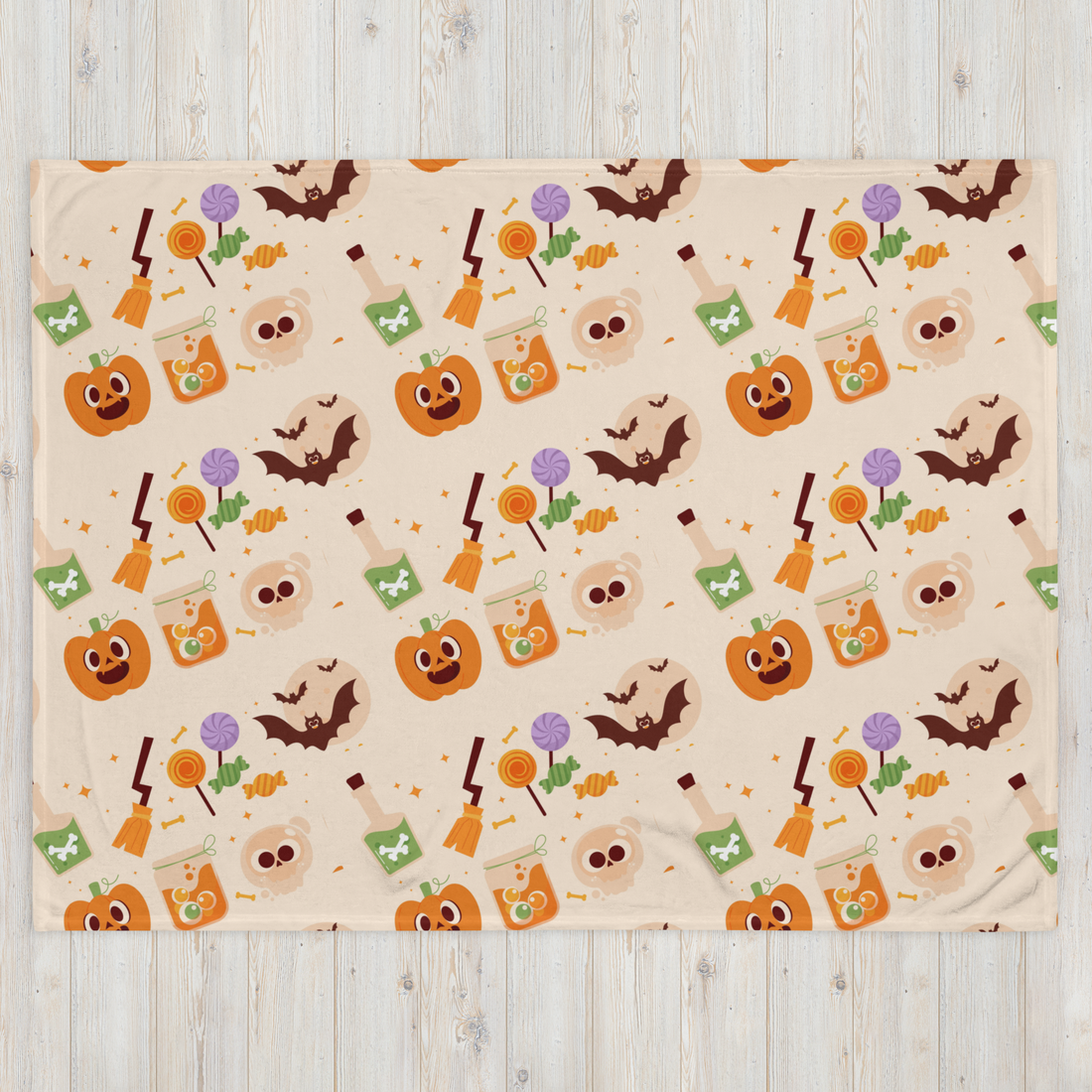 Orange Holiday Icon Halloween Blanket Fleece