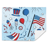 4th of July Patriotic Red White and Blue Blanket