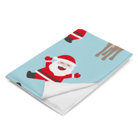 Blue Santa Claus Fleece Christmas Blanket