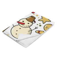 White Snowman Fluffy Christmas Blanket