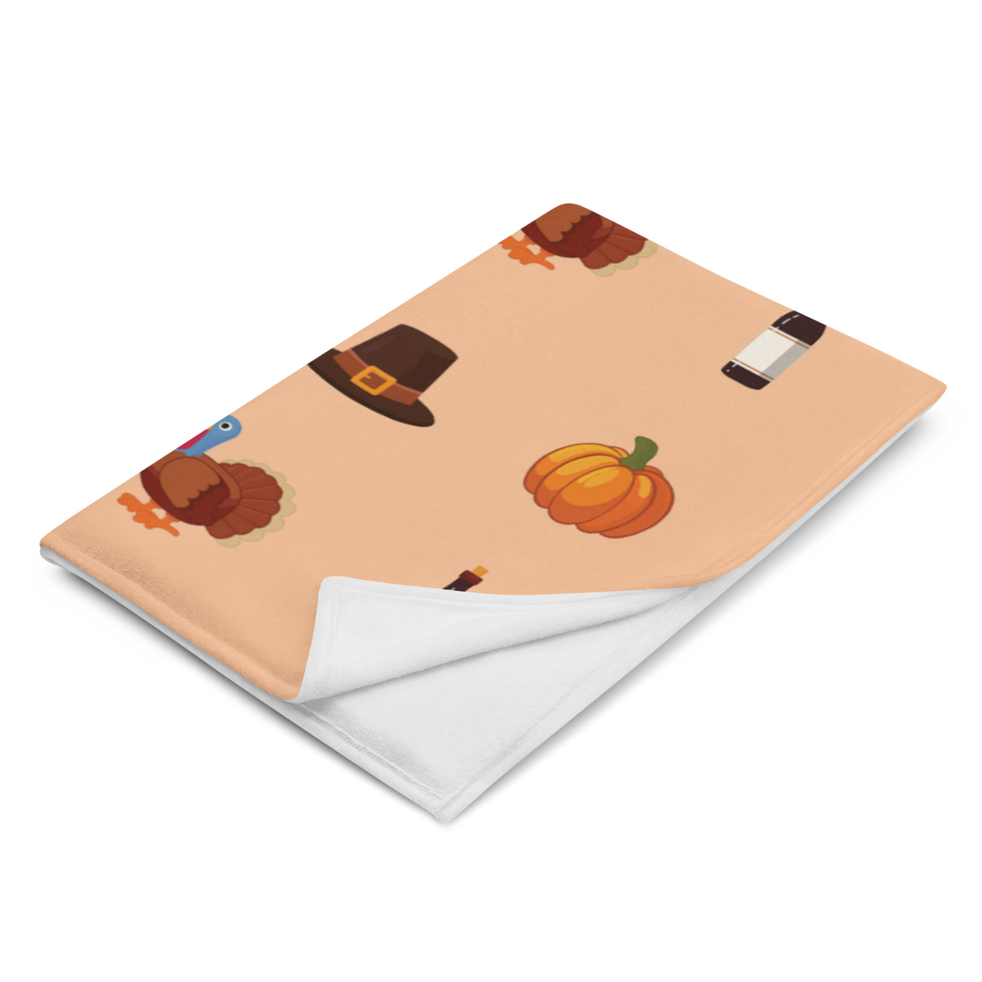 Orange Turkey Thanksgiving Blanket Fleece