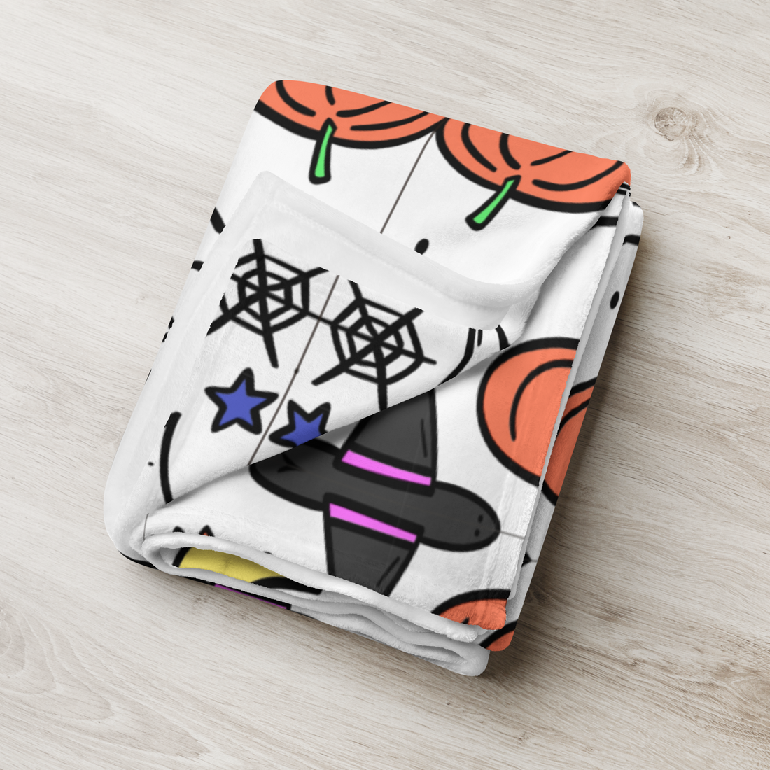 White Holiday Icon Halloween Throw Blanket