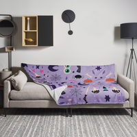 Purple Holiday Icon Fall Blanket Throw