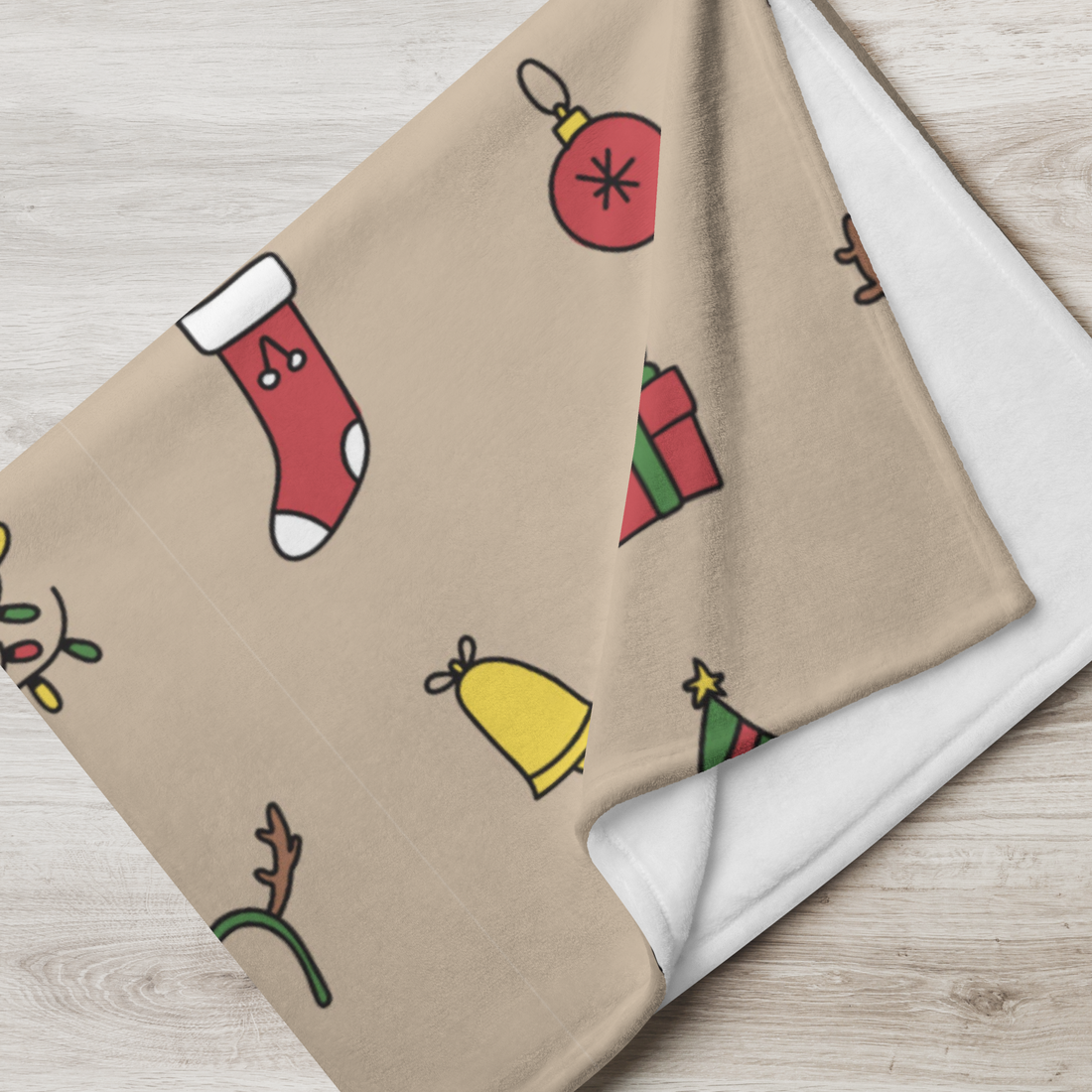 Light Brown Holiday Christmas Throw Blanket
