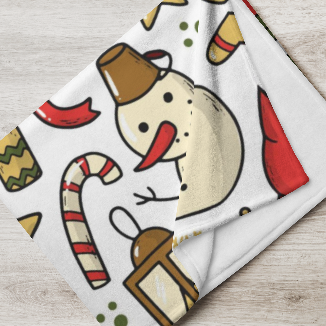 White Snowman Fluffy Christmas Blanket