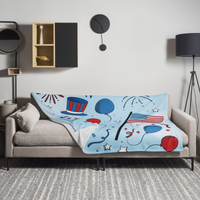 4th of July Patriotic Red White and Blue Blanket