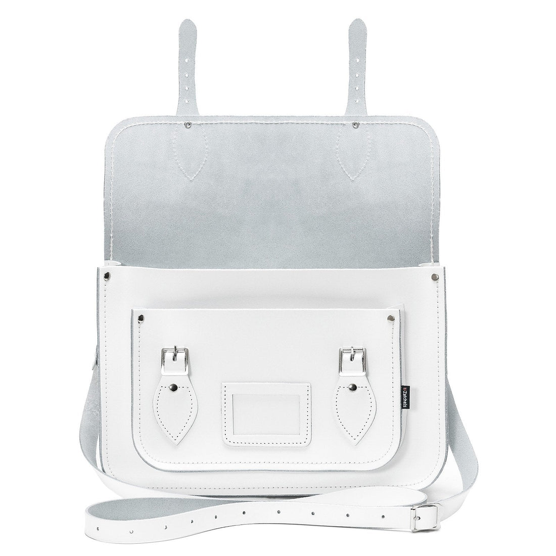 Handmade Leather Satchel - White-4