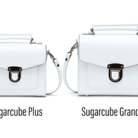 Handmade Leather Sugarcube Handbag - White-2