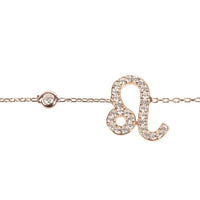 Rose gold Leo zodiac charm bracelet with sparkling ♌ charm detail