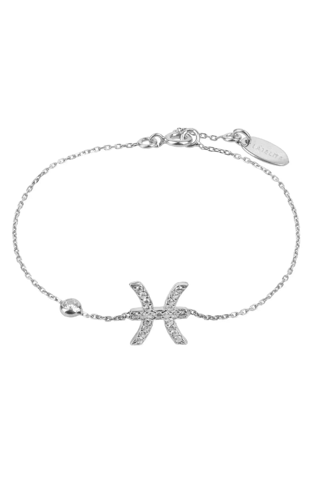 Pisces zodiac bracelet in silver tone with starfish charm