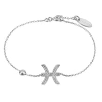 Pisces zodiac bracelet in silver tone with starfish charm