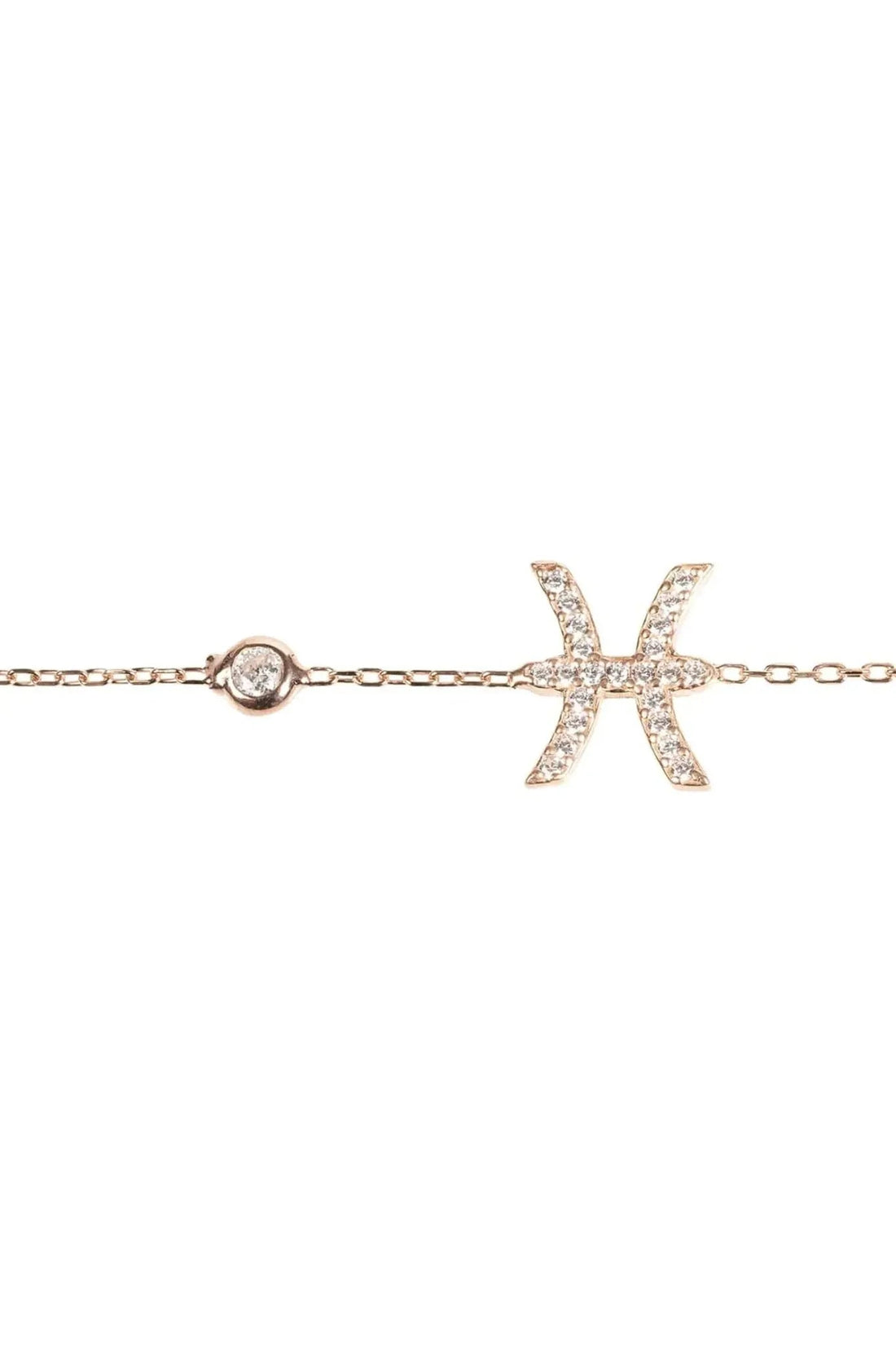 Pisces zodiac rosegold bracelet with starfish charm and round bead detail