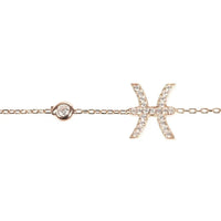 Pisces zodiac rosegold bracelet with starfish charm and round bead detail