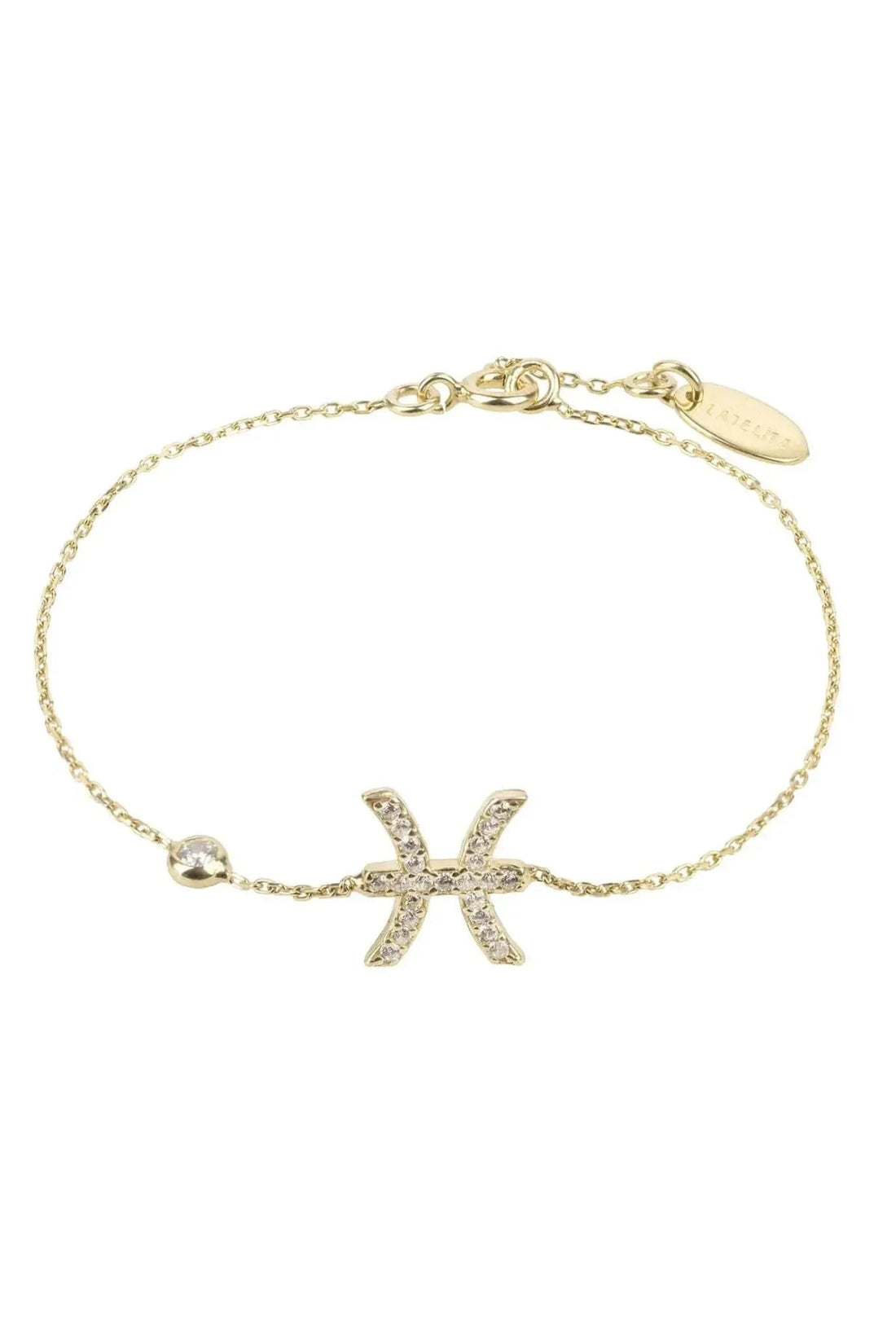 Pisces zodiac bracelet in gold tone with starfish charm