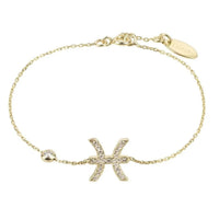 Pisces zodiac bracelet in gold tone with starfish charm