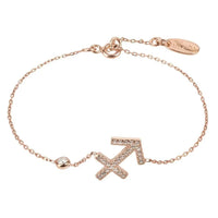 Rose gold Sagittarius zodiac star sign bracelet with arrow charm and extender clasp