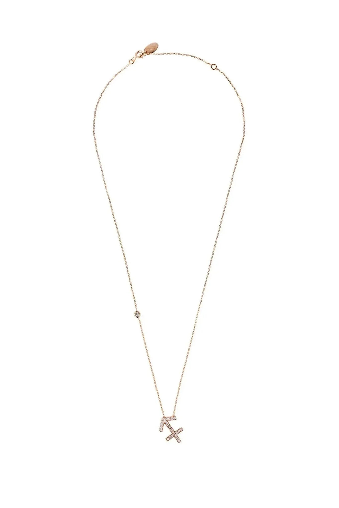 Gold-tone zodiac pendant necklace with Sagittarius symbol charm