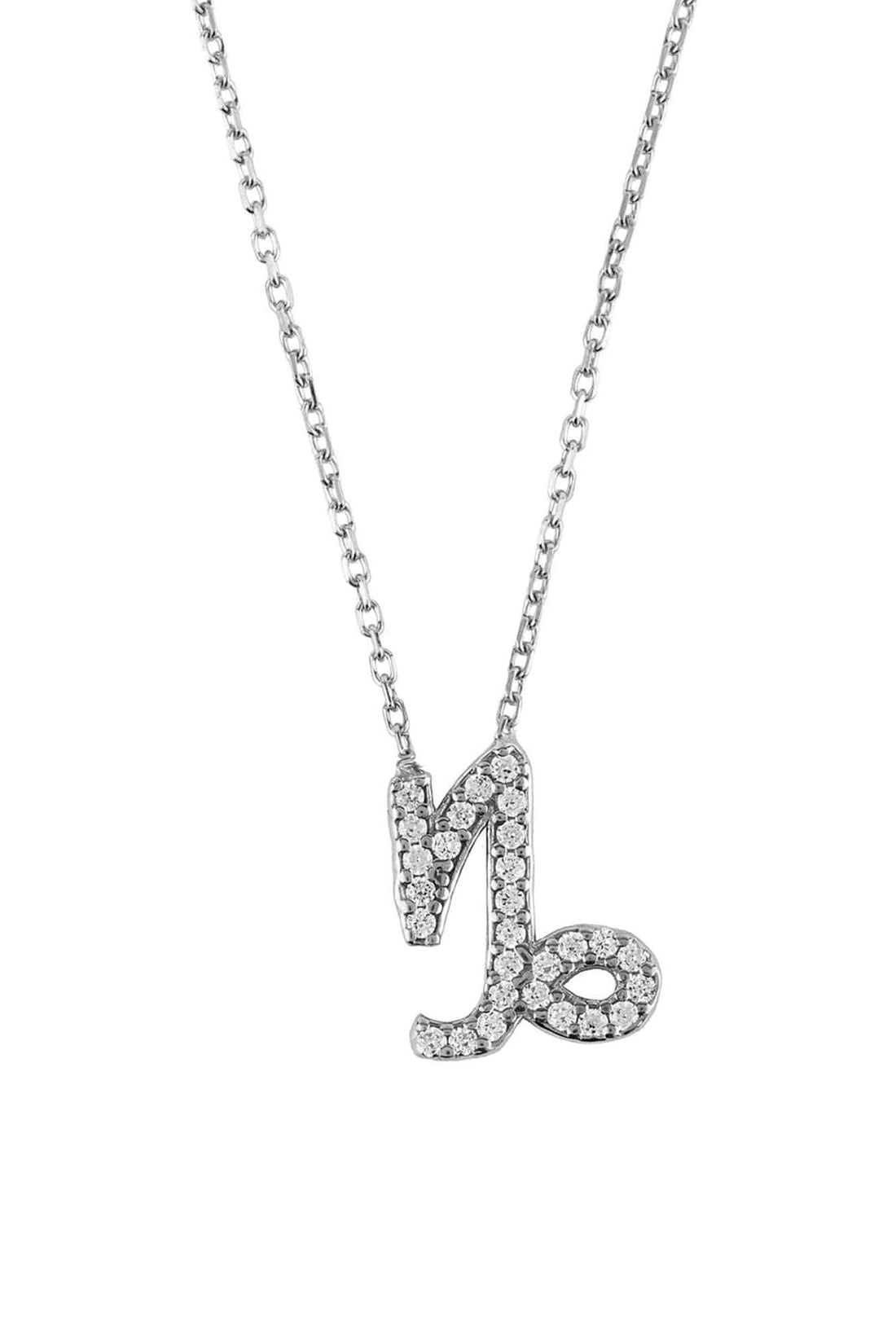 Zodiac Star Sign Pendant Necklace Silver Capricorn-0