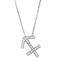 Silver zodiac star sign pendant necklace with Sagittarius symbol charm