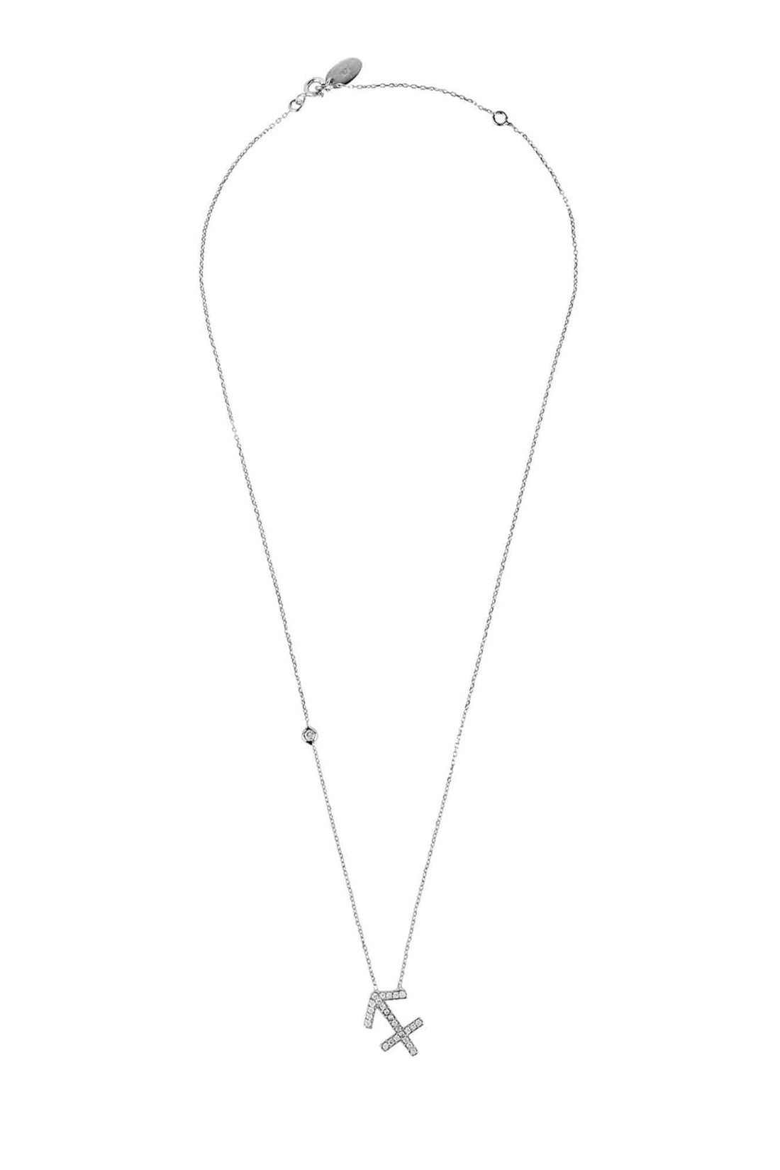 Silver anchor pendant necklace with thin chain