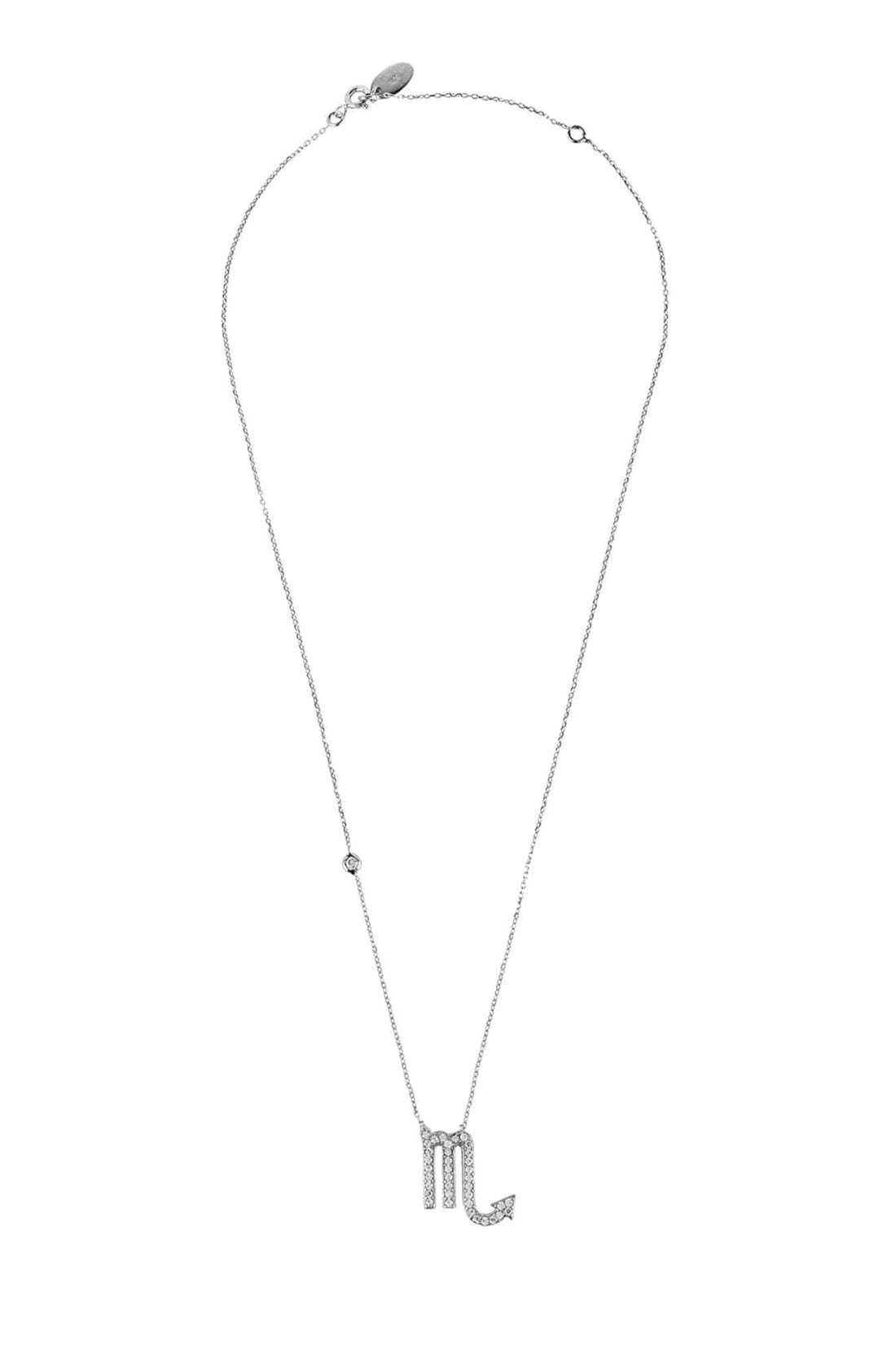 Zodiac Star Sign Pendant Necklace Silver Scorpio-1