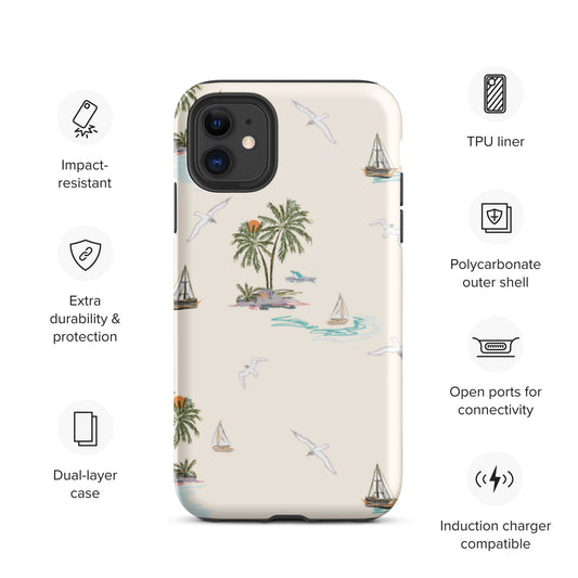 Desert Island Abstract Print Multi Color Unique Tough iPhone Case | Cute iPhone Case | Shockproof Phone Case